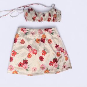 Princess Polly Floral Two-Piece Set with Red and Pink Flowers